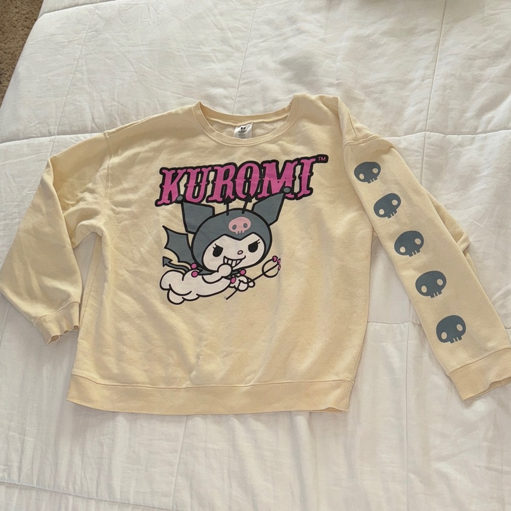 SANRIO KUROMI CREAM PULLOVER ANIME SWEATSHIRT SIZE S/M